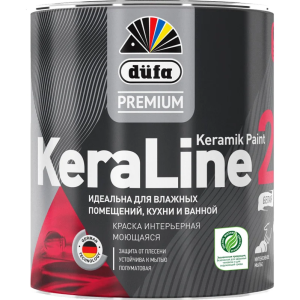 Краска DUFA  в/д для кухни и ванной KeraLine 20  база1 полуматов. 0,9л (3)