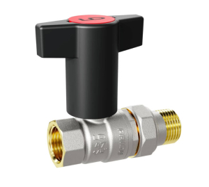 Кран шаровой американка LD Pride со сгоном В-Н ДУ-20 Т-рукоятка красный