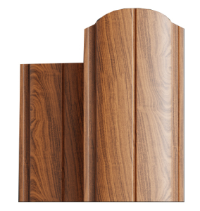 Штакетник металлический МП ELLIPSE-O 19х126 (ECOSTEEL-01-МореныйДуб-0.5) 1,5*0,126(1шт= 0,189м2)