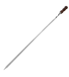 Шампур с деревянной лакированной ручкой, 73 х 1,2 х 0,25 см														