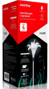 Садовый светильник Smartbuy на солнечной батарее пластик стекло нержавеющая сталь, 10х1,5х60 см (10)