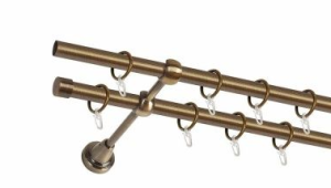 Карниз метал. СМ-2401/160/2Р 2-х рядный  золото антик (гладкий) д16