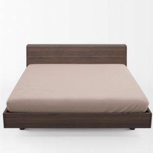 Простыня на резинке 140*200*20 трикотажная, какао