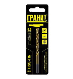 Сверло по металлу HSS-Tin 6,0 х93/57 ГРАНИТ