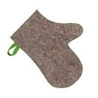 Рукавица для бани и сауны, войлок серый