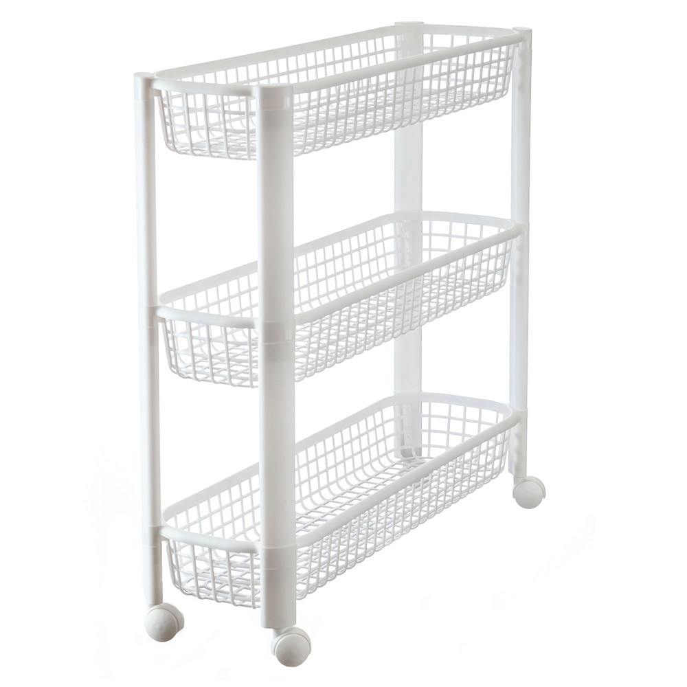 Полка узкая "Евро" 3-х секц. на колесах Белый (4) М2718