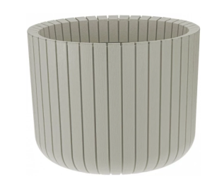 Кашпо "Шато" D250мм 8,0л Белый/Коричневый ротанг (6) М3039