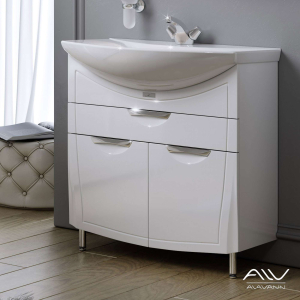 Тумба Monaco 80-01 + ум. Балтика 80 (белый) (1)