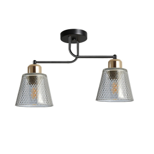 Светильник потолочный 12197/2BK+GD GR в стиле модерн (4м2)