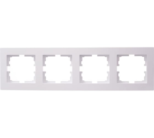 Белая рамка 4-ая горизонтальная б/вст 742-0200-149 VESNA (10)