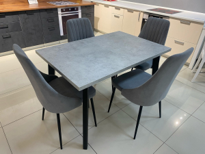 Стол Галактика 120 1200(440)*800 Бетон чикаго 4H-14 черный#