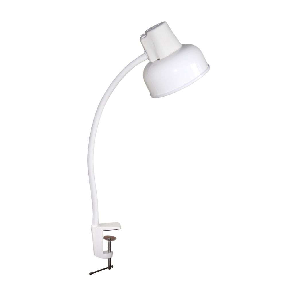 Светильник настольный на струбцине Бета СШ (гибкая стойка 450 мм, Е27, 60Вт, 220Вт, белый)(_8_)