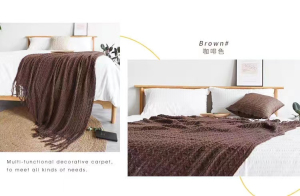 Плед 130*170 Хлопок Коричневый