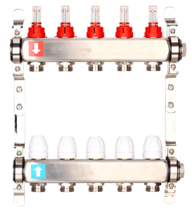 Коллектор регулируемый с расходомерами Нерж 5вых GAPPO (1)