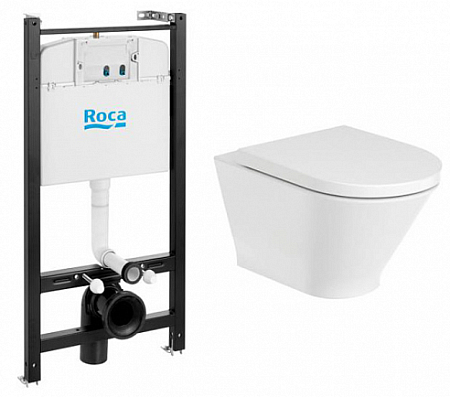 ПЭК ROCA GAP ROUND 893105000 (безободковый, сиденье микролифт, (54*35,5), белый)(_1_)