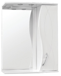 Зеркало-шкаф "Эден 650" с подсветкой белый 650*816*200 (1)