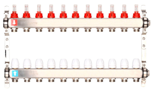 Коллектор регулируемый с расходомерами Нерж 11вых GAPPO (1)
