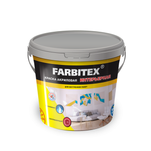 Краска Farbitex Акриловая Интерьерная Белый Матов. 3кг (6/192)