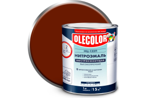 Нитроэмаль НЦ-132 Красно-коричневый  1,7кг Olecolor Глянц. (6)