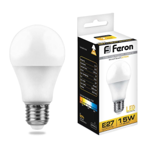 Лампа светодиодная 15Вт 2700К Е27 Шар матовый Feron(10)