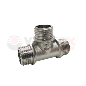 Тройник никелированный переходной с наружной резьбой VALFEX НР1/2"хНР3/4"хНР3/4" (70/10)(__)