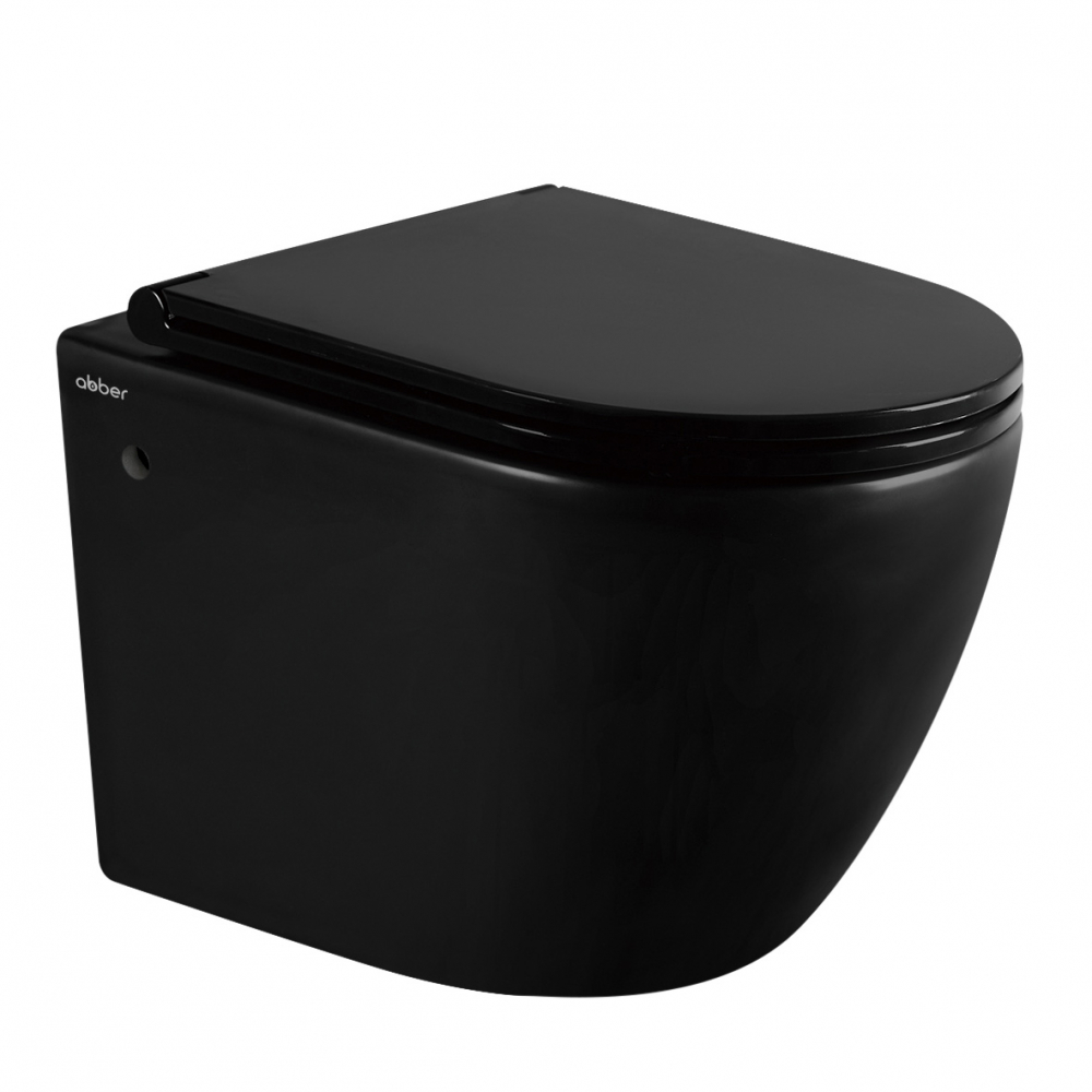 Унитаз ABBER Bequem AC1103MB подвесной черный матовый, безободковый(_1_)