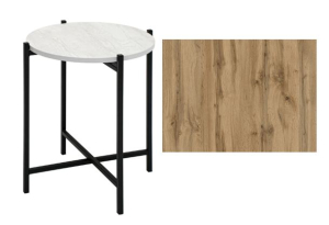 Стол сервировочный СКЛАДНОЙ D 500 мм каркас черный/ЛДСП Дуб Вотан