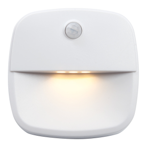 Светильник с датч движ и освещенн 3LED 0,5W (3хААА в компл не входят) 3м IP20, квадрат белый, FN1220