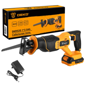 Пила сабельная аккумуляторная DEKO 20В, 1*2.0Ач, 0-2800 об/мин (1)