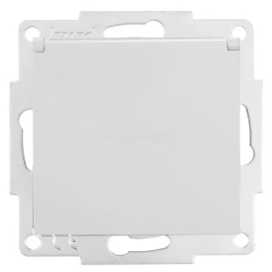 Матовое серебро розетка с/з с крышкой VESNA (10)