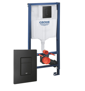 Инсталляция для унитаза GROHE RAPID (с кл смыва, три реж, черн мат) высота: 1,13 м: 3 реж, 2-х объём