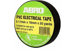 Изолента термостойкая чёрная (18 мм х 18,3 м) ABRO