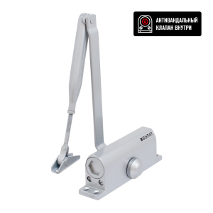 Доводчик БУЛАТ ULTIMATE ДД-100 A-S (40-120 кг) серебро, морозостойкий (10)