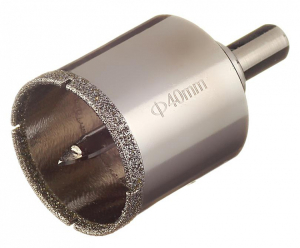 Коронка алмазная по керамике и кафелю с центрирующим сверлом 40мм 400040 (1)