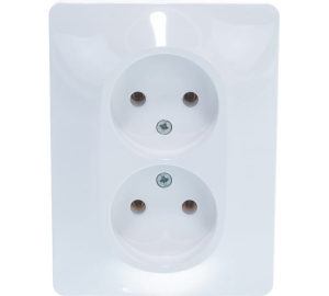 Розетка Белая 2-м СП 16А IP20 без заземления Glossa (15)