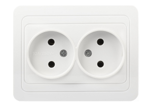 Розетка Белая 2-х местная без заземления 10А СП Smartbuy "Марс" (10)