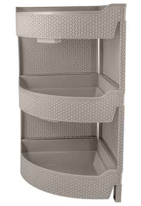 Этажерка 3-х секц. "Wenge" 325*325*615мм угловая Серый (1) 221308035/04