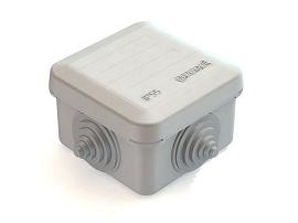Коробка распред. для наружного монтажа 4 каб.вывода серая  IP55 70*70*40мм (162)