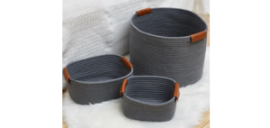 Корзина для белья Серый  плетенная 26*19*12 см