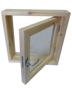 Окно сосна 500*500*100мм прозрач стекло