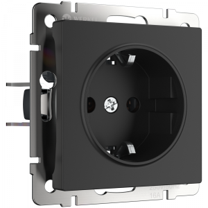 Черный матовый Розетка Скрытой установки 1 местная С заземлением  W1171008 Werkel (10)