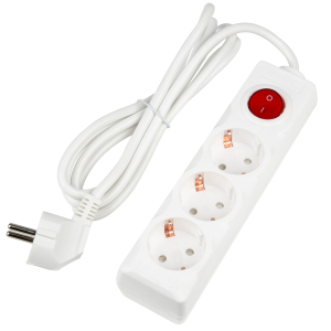 Удлинитель серии Ultra, шнур 2м., 3 гнезда, 16A, с/з. Белый. TM Uniel (10)