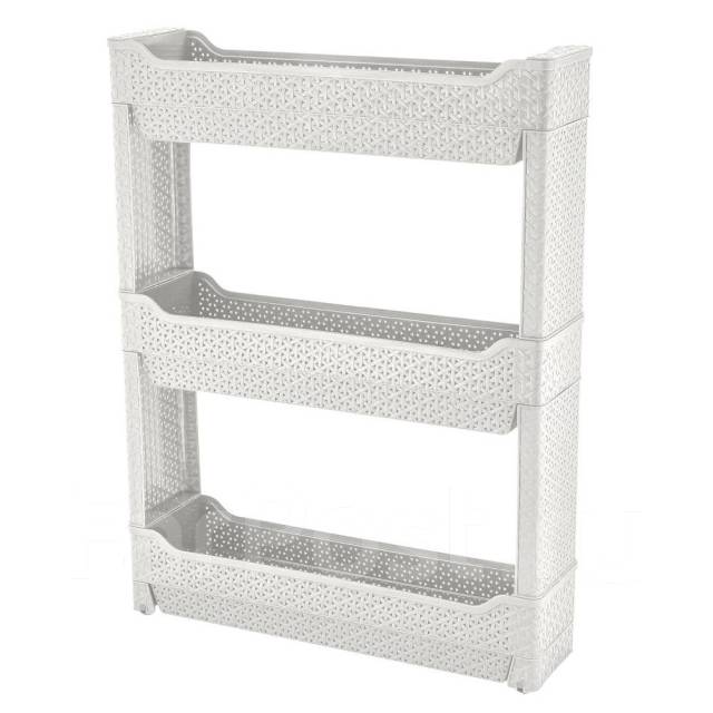 Этажерка 3-х секц. "Nature" 595*135*690мм узкая Серый (5) 221307735/04