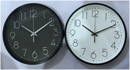 Часы настенные черные/белые 30 см