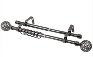 Карниз ков раздв.d16/19мм 1,6-3,0 2-х ряд цилиндр т/у чер.никель