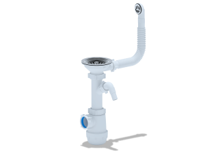 Сифон д/кухни 3 1/2"*40 с 2 переливами, с отв. д/стир.машины (25)