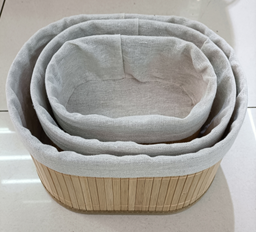 Корзина для хранения овальная Bamboo 25*15*10, бамбук, съемн.чехол