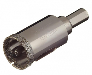 Коронка алмазная по керамике и кафелю с центрирующим сверлом 25мм 400025 (1)