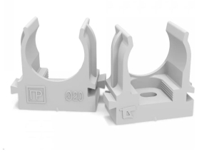 Держатель для труб (клипса) d20мм для монтажного пистолета в п/э сер. Промрукав PR13.0120