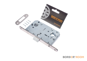 Корпус замка Бордер с пластик ригелем под цилиндр, SN (Никель) (30)